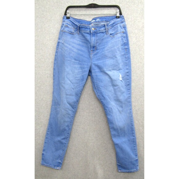 Old Navy Womens 14 Blue Jeans High Rise Rockstar Skinny Casual Preppy - Picture 1 of 13